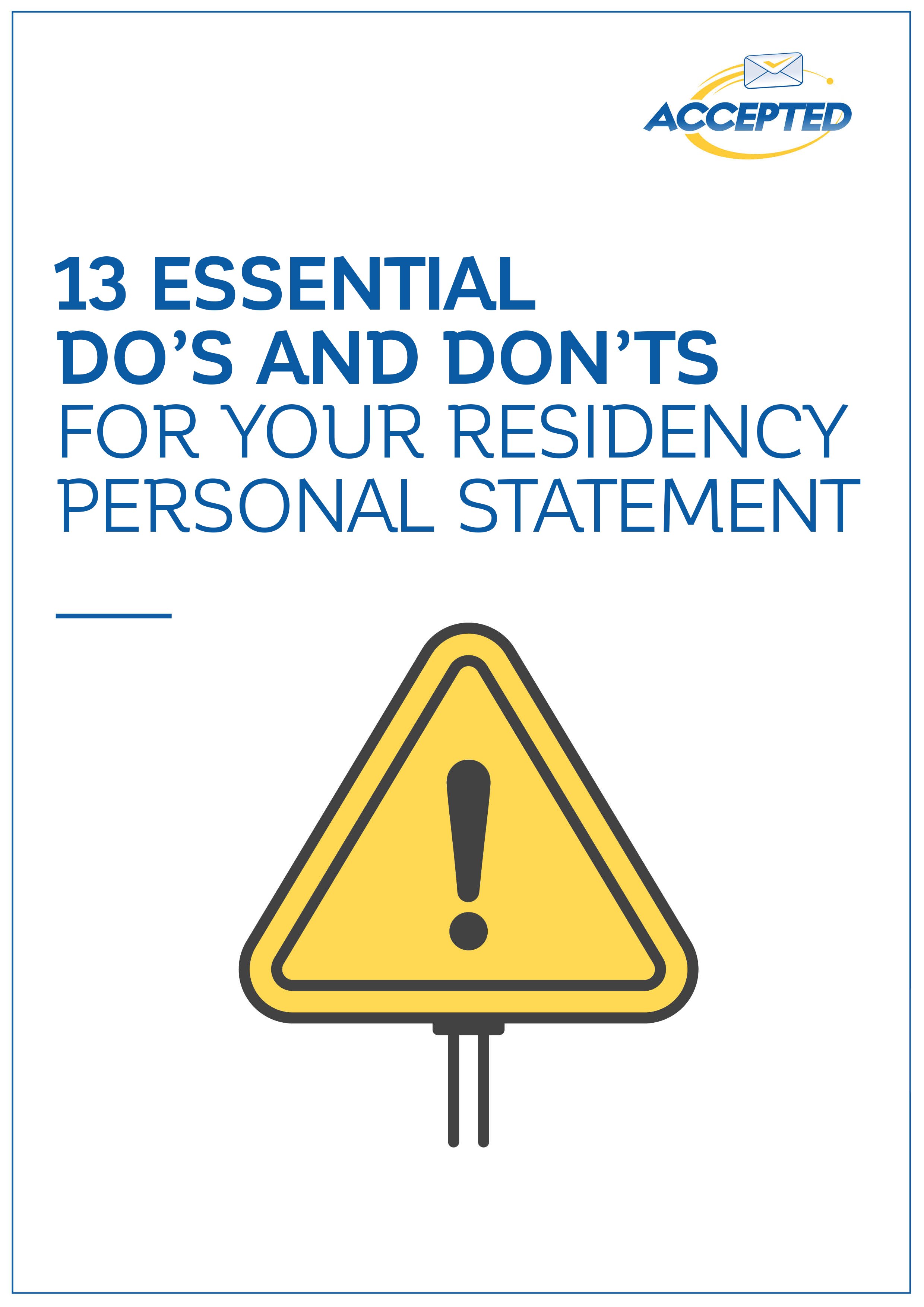 13 Essential Do’s and Don’ts for Your Residency Personal Statement