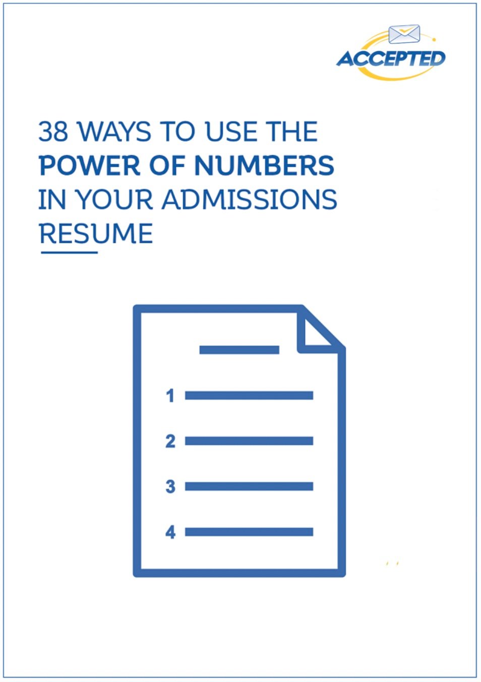 38 Ways to Use the Power of Numbers in Your Admissions Resume